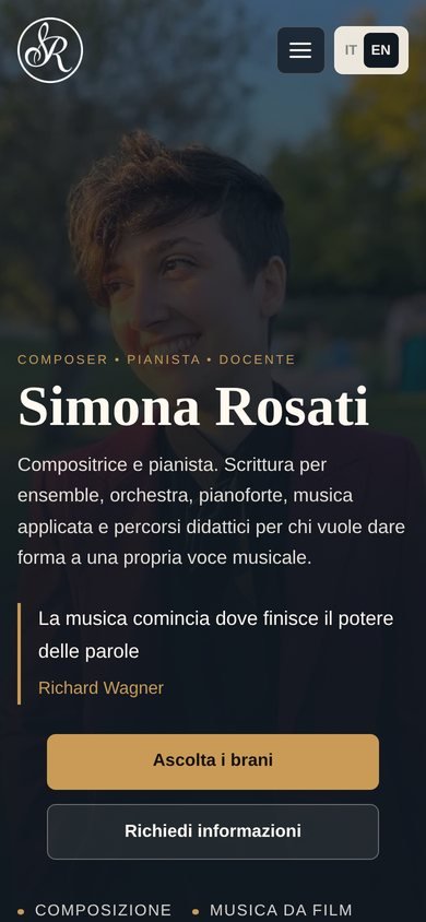 Il sito su telefono