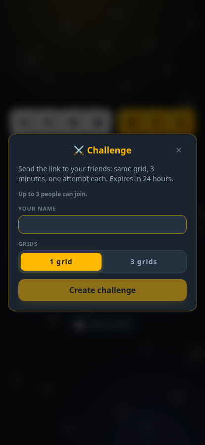 Link challenge modal, today